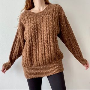 Vintage Cable Knit Slouchy Sweater